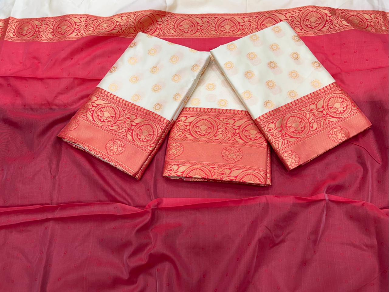 Ointmen White Banarasi Silk Saree