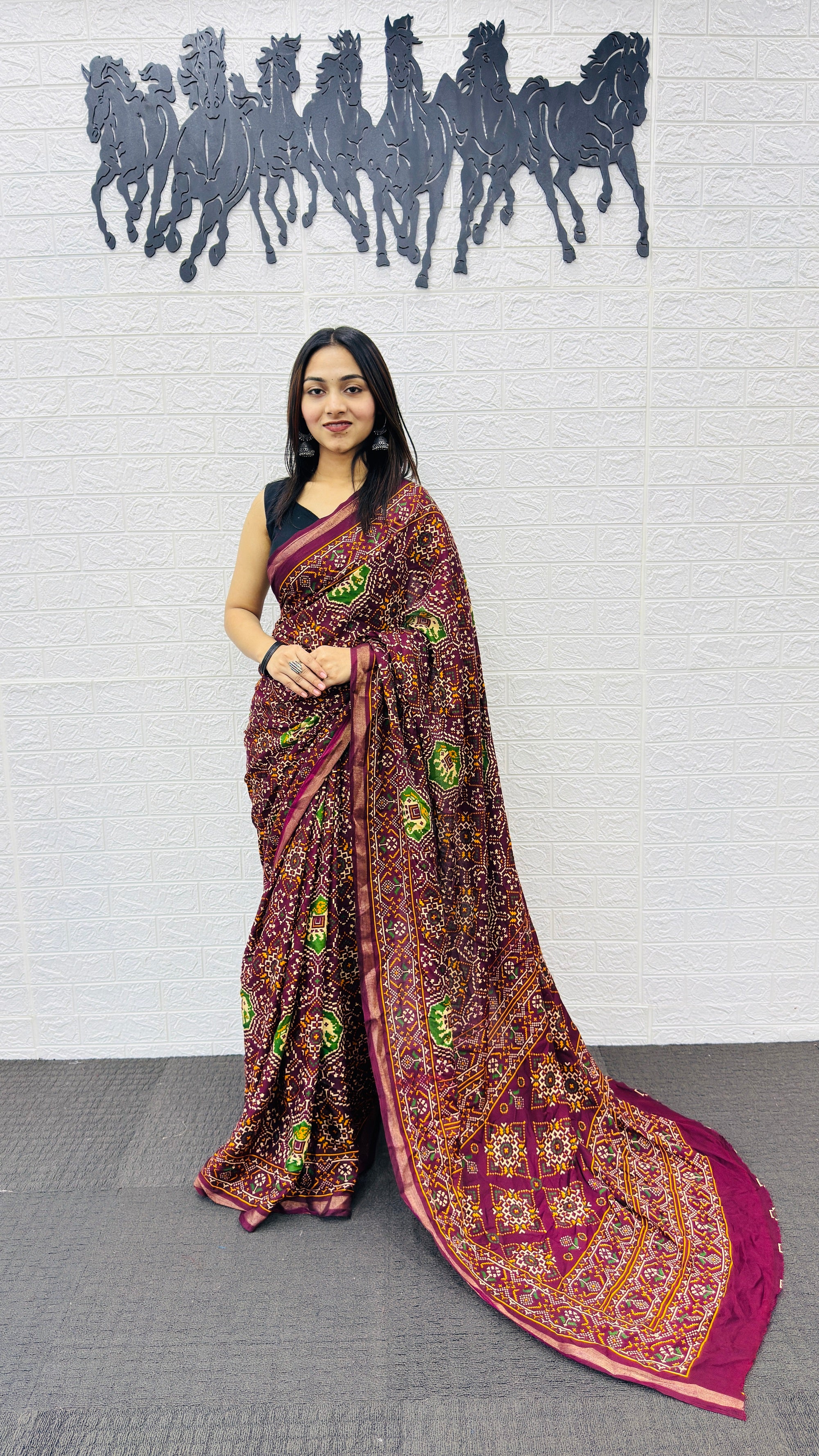 Royal Wine Purple Patola Silk Saree with Multicolor Traditional Weaving | Premium Festive & Cultural Wear