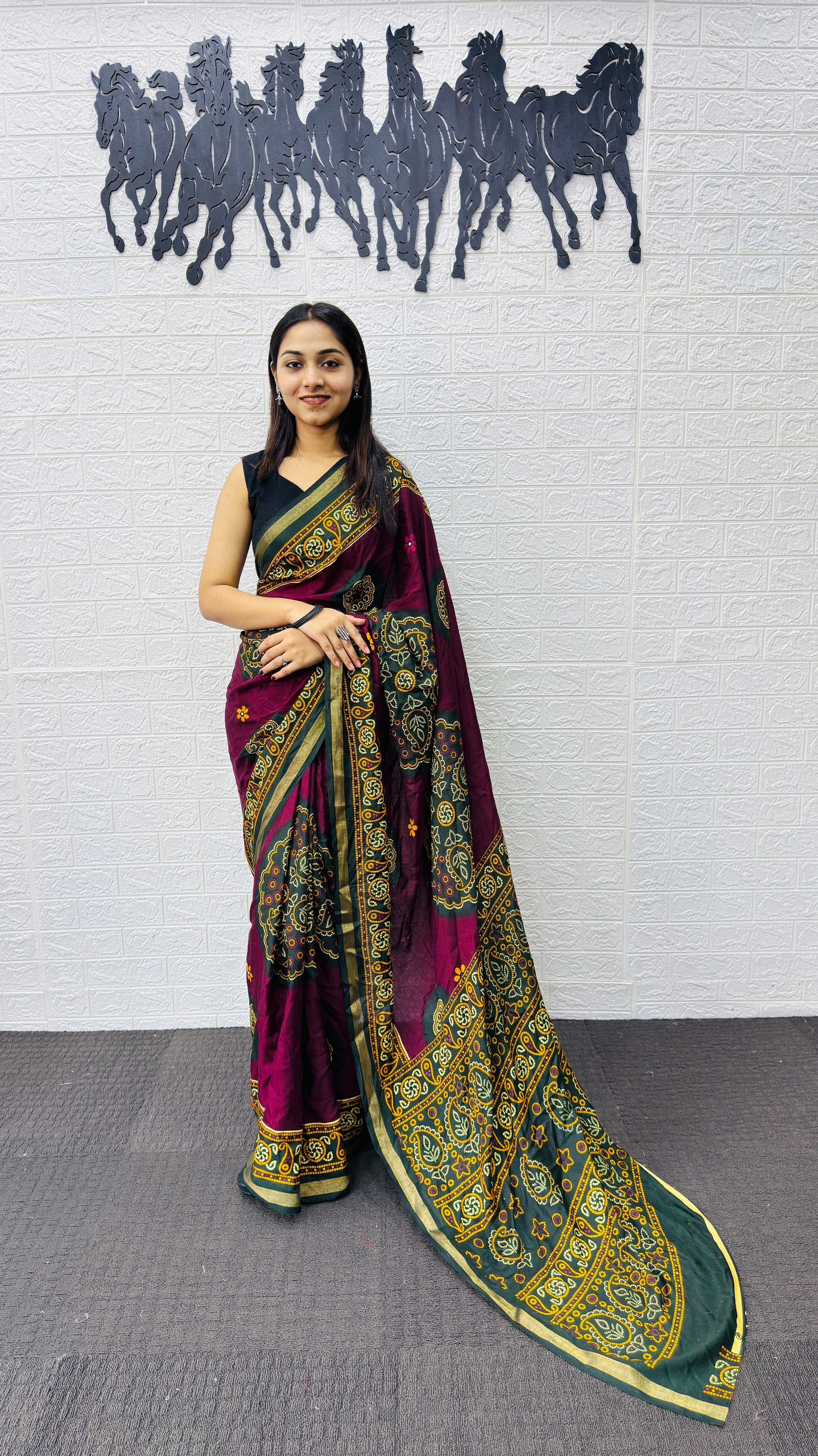 Traditional Plum Purple Designer Saree with Deep Green Heritage Pallu