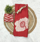 Scarlet Rouge Cotton Silk Saree with Artistic Floral Statement Design