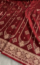Classic Red Silk Saree with Gold Zari Butta Weaving