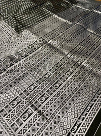 Black Banarasi Silk Saree with Silver Zari Motifs