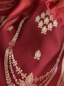 Classic Red Silk Saree with Gold Zari Butta Weaving