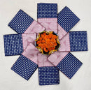 Navy Blue and Baby Pink Banarasi Silk Saree with Woven Motifs