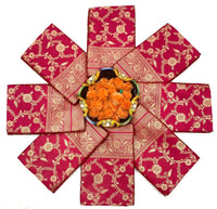 Rani Pink Banarasi Silk Saree with Gold Zari Floral Weaving