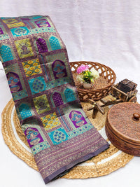 Traditional Art Silk Wine Saree with Zari Woven Pallu & Blouse Piece