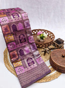 Royal Purple Art Silk Patola Saree with Rich Zari Pallu & Blouse Piece