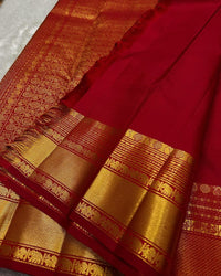 Classic Red Banarasi Silk Saree with Gold Zari Elephant Motif & Grand Traditional Border