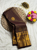 Maroon Premium Luxury Banarasi Silk Saree with Grand Antique Gold Zari Pallu