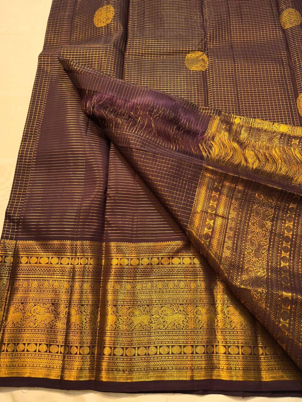 Maroon Premium Luxury Banarasi Silk Saree with Grand Antique Gold Zari Pallu