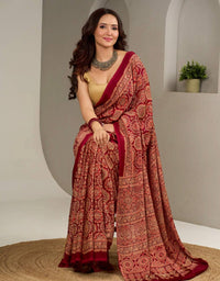 Regal Vermilion Mal Mal Silk Saree with Intricate Heritage Zari Motifs