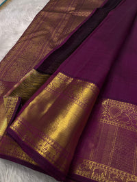 Royal Magenta Purple Banarasi Silk Saree with Grand Gold Zari Elephant Border | Premium Bridal & Wedding Wear