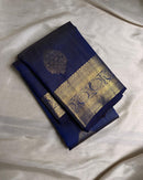 Royal Navy Blue Banarasi Silk Saree with Classic Gold Zari Butti & Rich Border | Elegant Wedding & Festive Wear