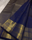 Royal Navy Blue Banarasi Silk Saree with Classic Gold Zari Butti & Rich Border | Elegant Wedding & Festive Wear
