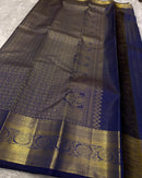 Royal Navy Blue Banarasi Silk Saree with Classic Gold Zari Butti & Rich Border | Elegant Wedding & Festive Wear