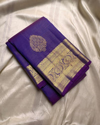 Royal Purple Banarasi Silk Saree with Classic Gold Zari Butti & Grand Border | Premium Wedding & Festive Wear