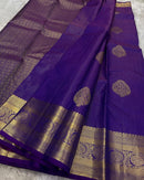 Royal Purple Banarasi Silk Saree with Classic Gold Zari Butti & Grand Border | Premium Wedding & Festive Wear