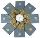 Elegant Charcoal Grey Banarasi Silk Saree with Antique Gold Zari Motifs & Rich Pallu