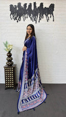Royal Blue Soft Silk Saree with Heavy Ethnic Designer Pallu