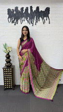Royal Purple Cotton Saree with Kalamkari Inspired Designer Pallu