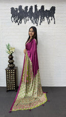 Royal Purple Cotton Saree with Kalamkari Inspired Designer Pallu