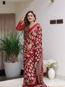 Royal Maroon Soft Silk Saree with Traditional Floral Print & Designer Ethnic Pallu