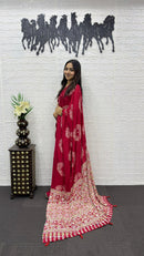 Rani Pink Soft Silk Saree with Bandhani Inspired Motifs & Heavy Ethnic Designer Pallu