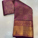 Purple Zari Woven Designer Blouse Piece