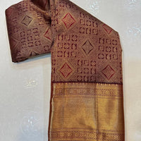 Maroon Zari Woven Designer Blouse Piece