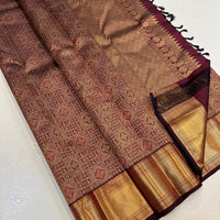 Maroon Zari Woven Designer Blouse Piece