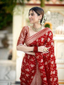 Jamsa Red Banarasi Silk Saree