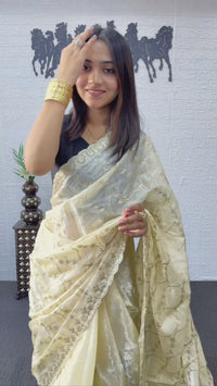 Wine Maroon Fancy Saree with Heavy Embroidery Work & Designer Net Pallu