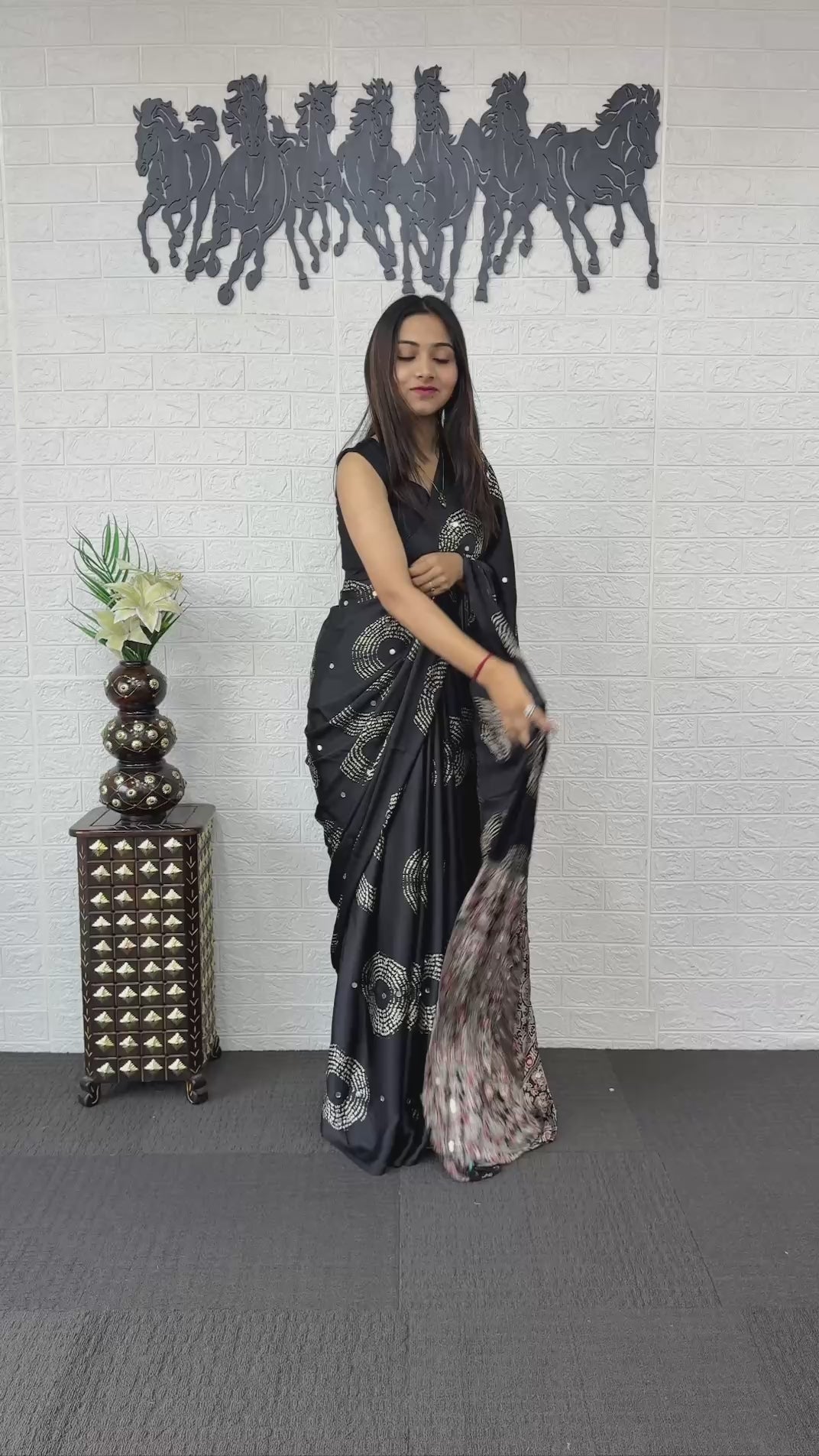Rich Chocolate Brown Soft Silk Saree with Bandhani Inspired Motifs & Designer Ethnic Pallu