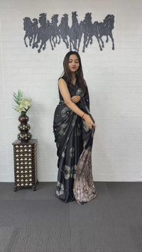 Rich Chocolate Brown Soft Silk Saree with Bandhani Inspired Motifs & Designer Ethnic Pallu