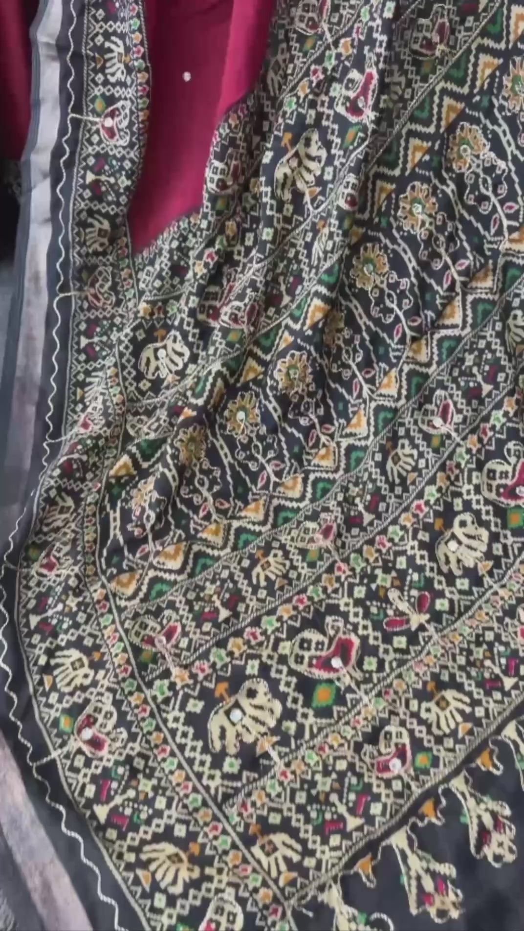 Deep Maroon Cotton Saree with Kalamkari Inspired Border & Ethnic Designer Pallu