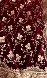 Royal Maroon Silk Saree with Heavy Gold Zari Floral Weaving